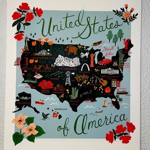 Rifle Paper Co. United States of America 🇺🇸 Print - 12”L by 11”W - great gift